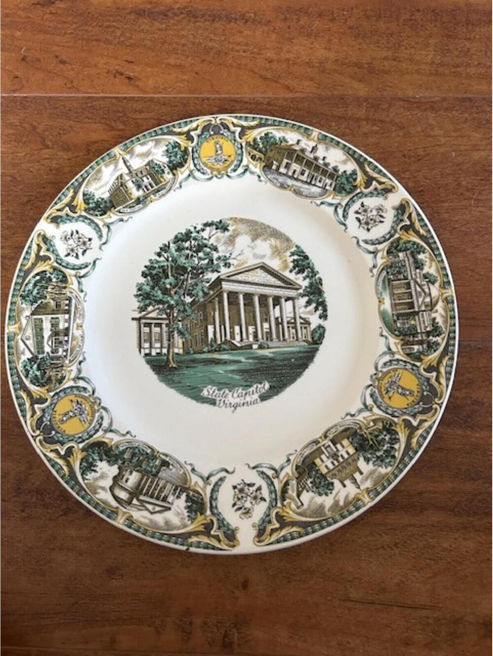 Vintage State Capitol Virginia Decorative Plate